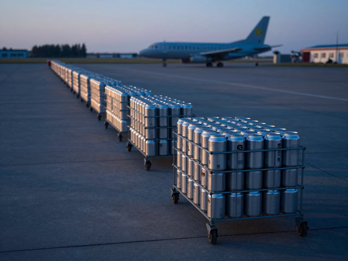Water Can Rack on Aktau Airbase Flight Line in along an airbase flight line near Aktau