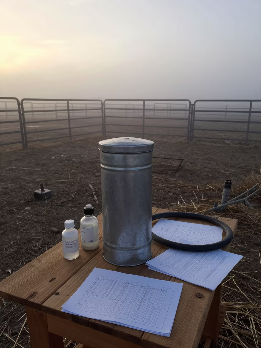 Water Quality Test in Alberta Ranch Corral in inside a ranch corral in Alberta