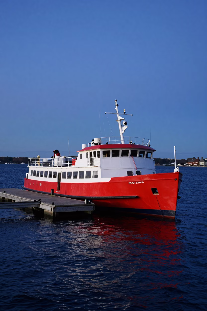 Water Taxi in Halifax at Blue Hour in in Halifax, Nova Scotia, Canada