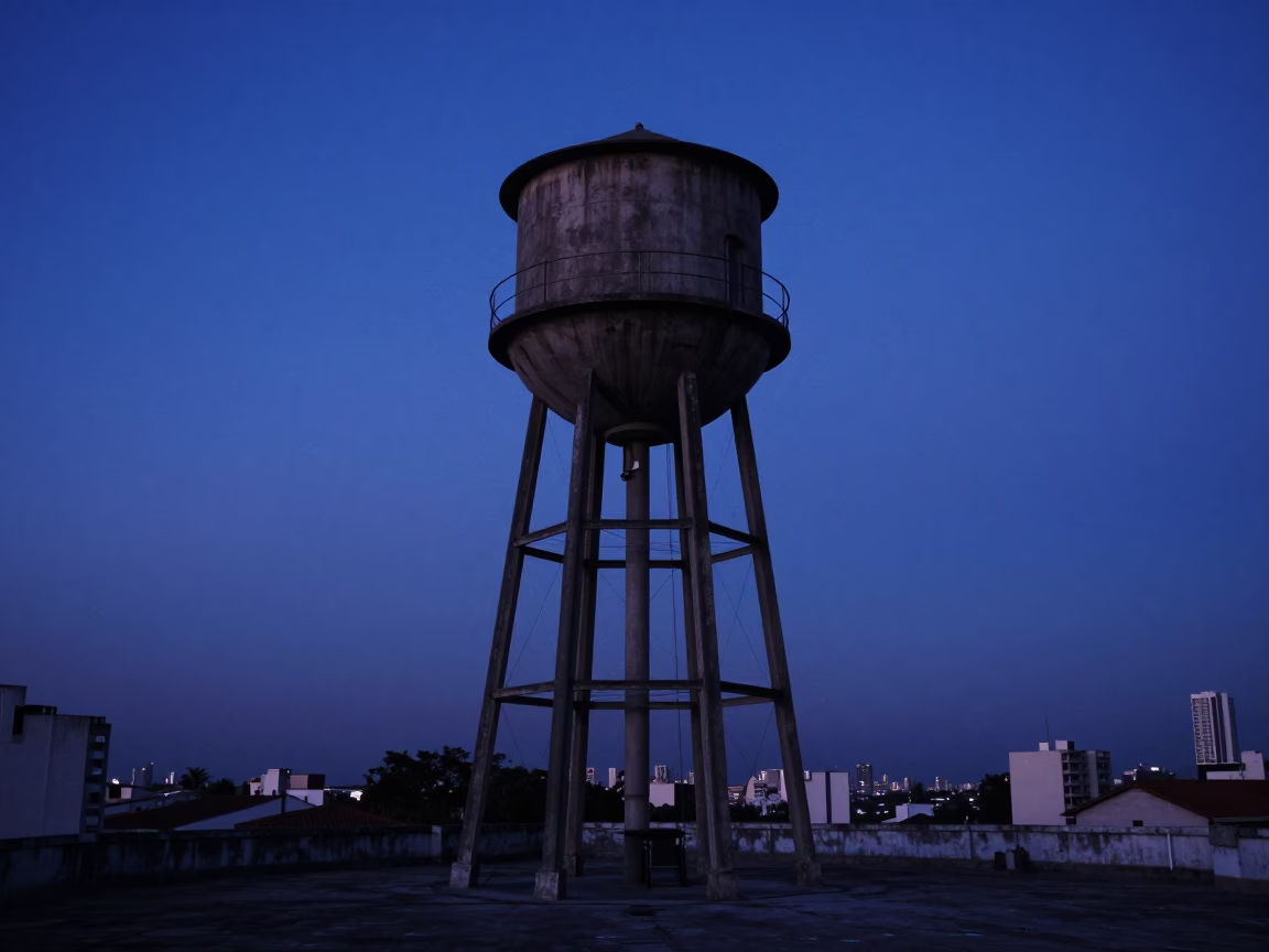 Water Tower at Nautical Dawn Light in São Paulo in in São Paulo, Brazil