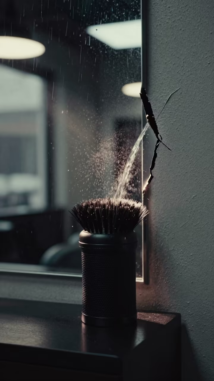 Waterfall from Salon Wall Crack in Dania in inside a salon row in Dania