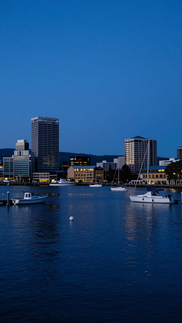 Waterfront And Montagu Bay in Hobart in in Hobart, Tasmania, Australia
