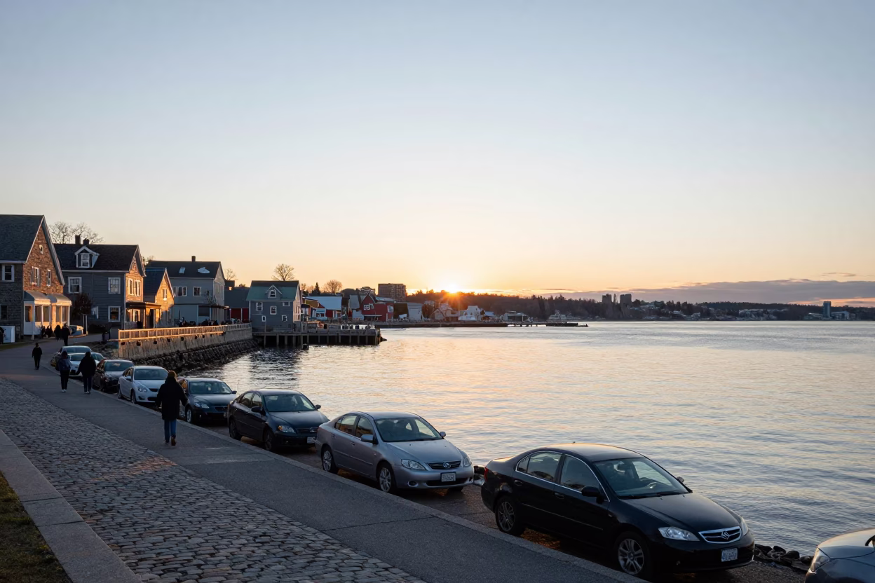 Waterfront Dawn just after sunrise in Halifax in in Halifax, Nova Scotia, Canada