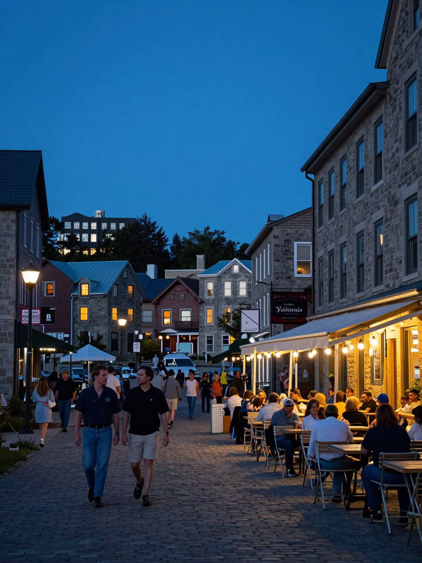 Waterfront Evening at Blue Hour in Halifax in in Halifax, Nova Scotia, Canada