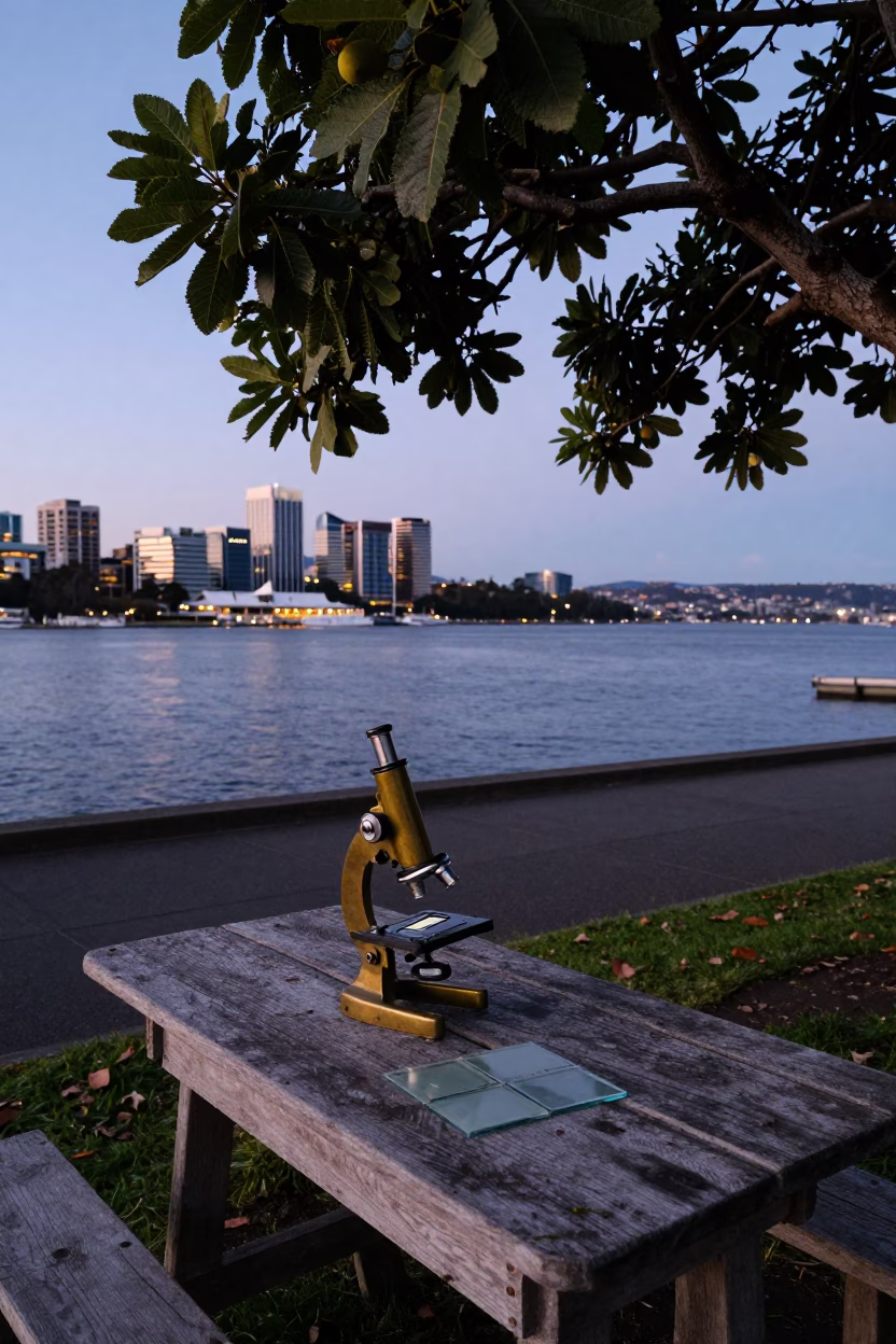 Waterfront in Hobart Tasmania at Twilight in in Hobart, Tasmania, Australia