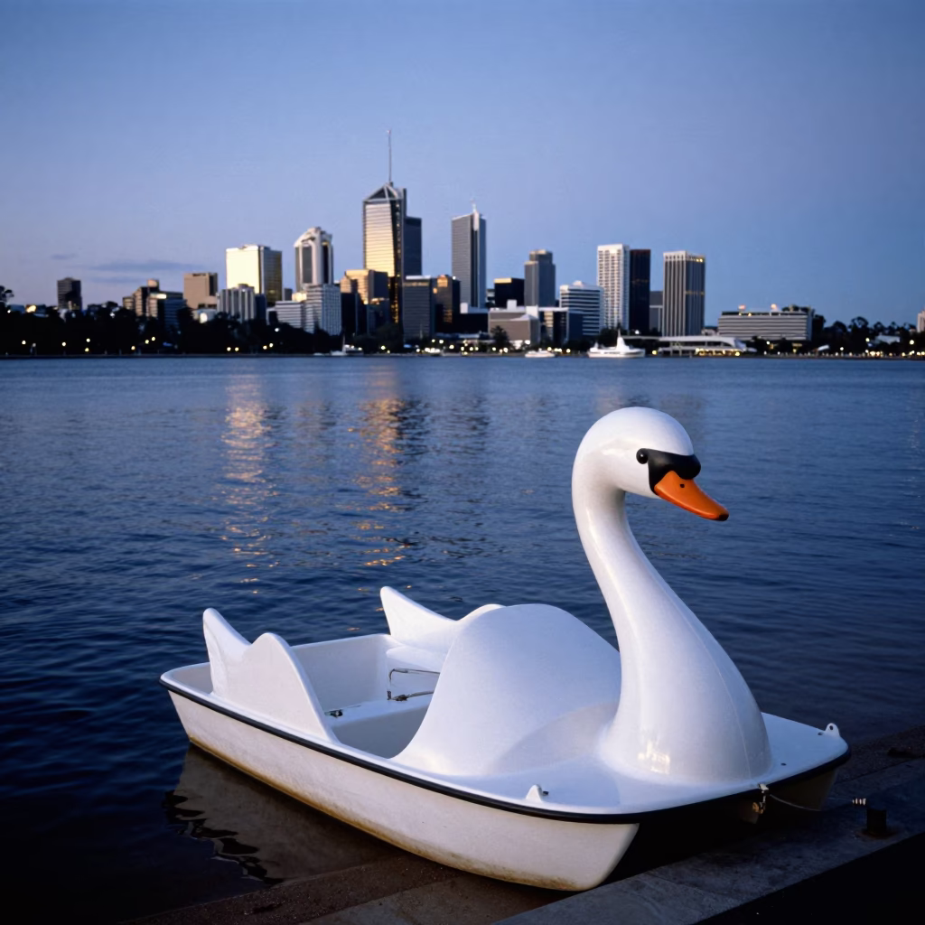 Waterfront in Perth at Nautical Dawn Light in in Perth, Western Australia, Australia