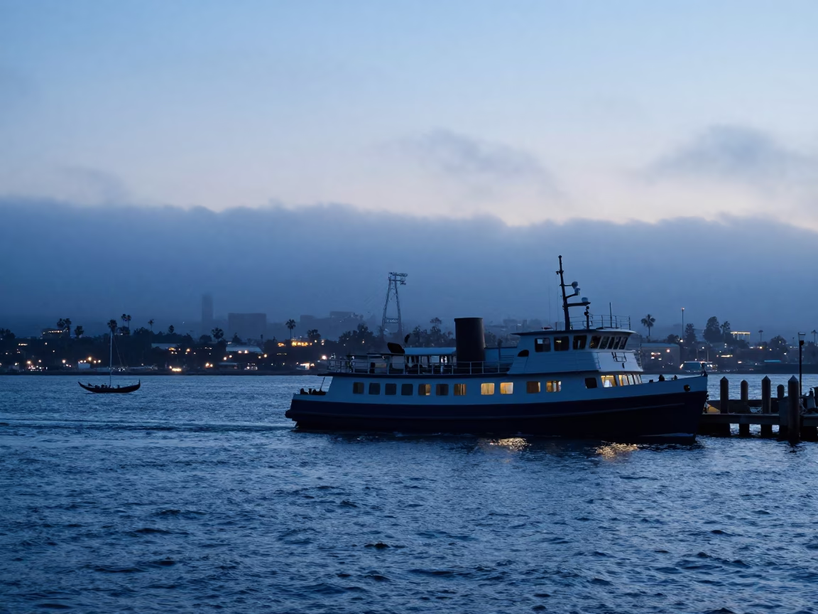 Waterfront in San Diego at Twilight in in San Diego, California, United States