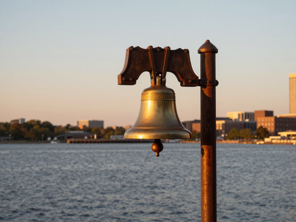 Waterfront Scene at Honeyed Evening Light in Boston in in Boston, Massachusetts, United States