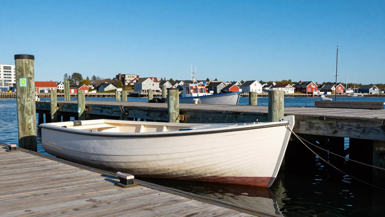 Waterfront Scene in Halifax at Bright Midmorning Light in in Halifax, Nova Scotia, Canada