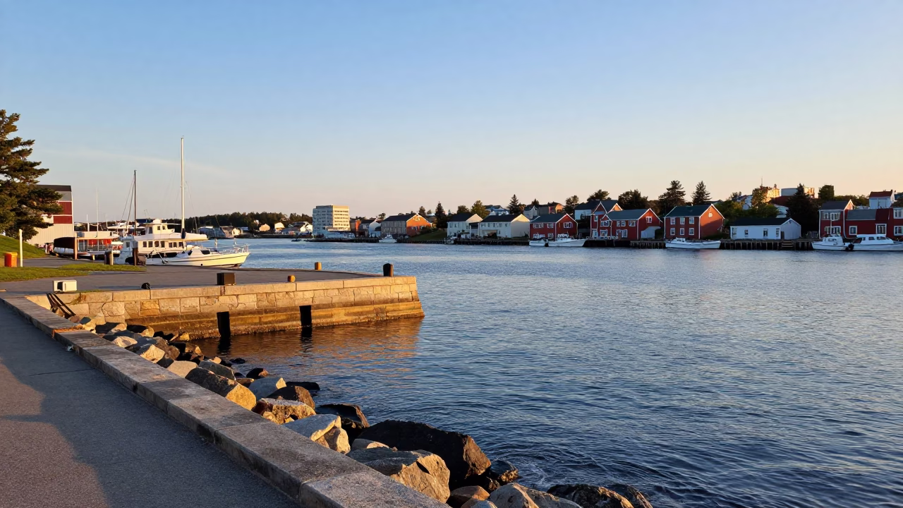 Waterfront Scene in Halifax at The Late Morning Light in in Halifax, Nova Scotia, Canada