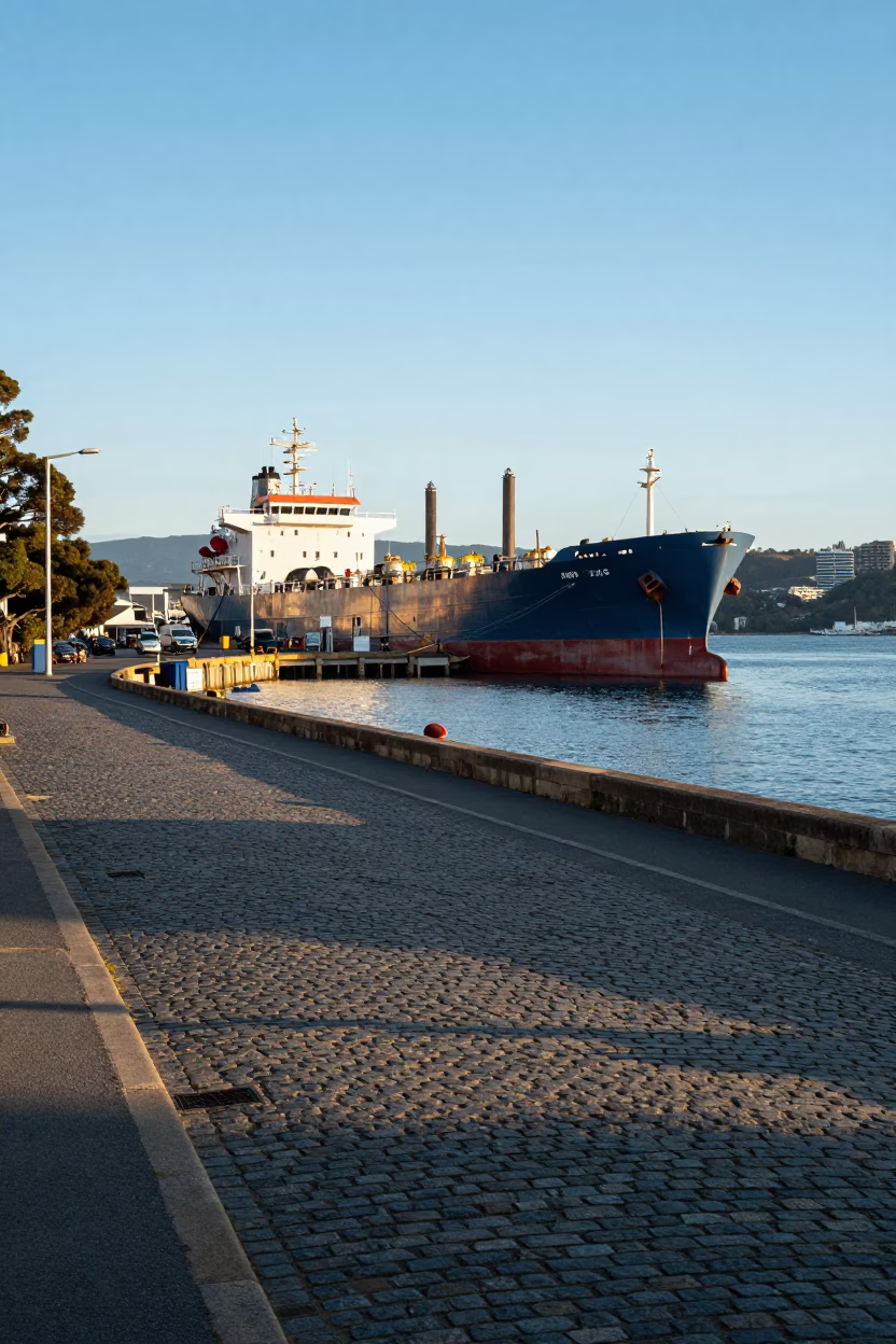 Waterfront Scene in Hobart at Clear Late-afternoon Light in in Hobart, Tasmania, Australia