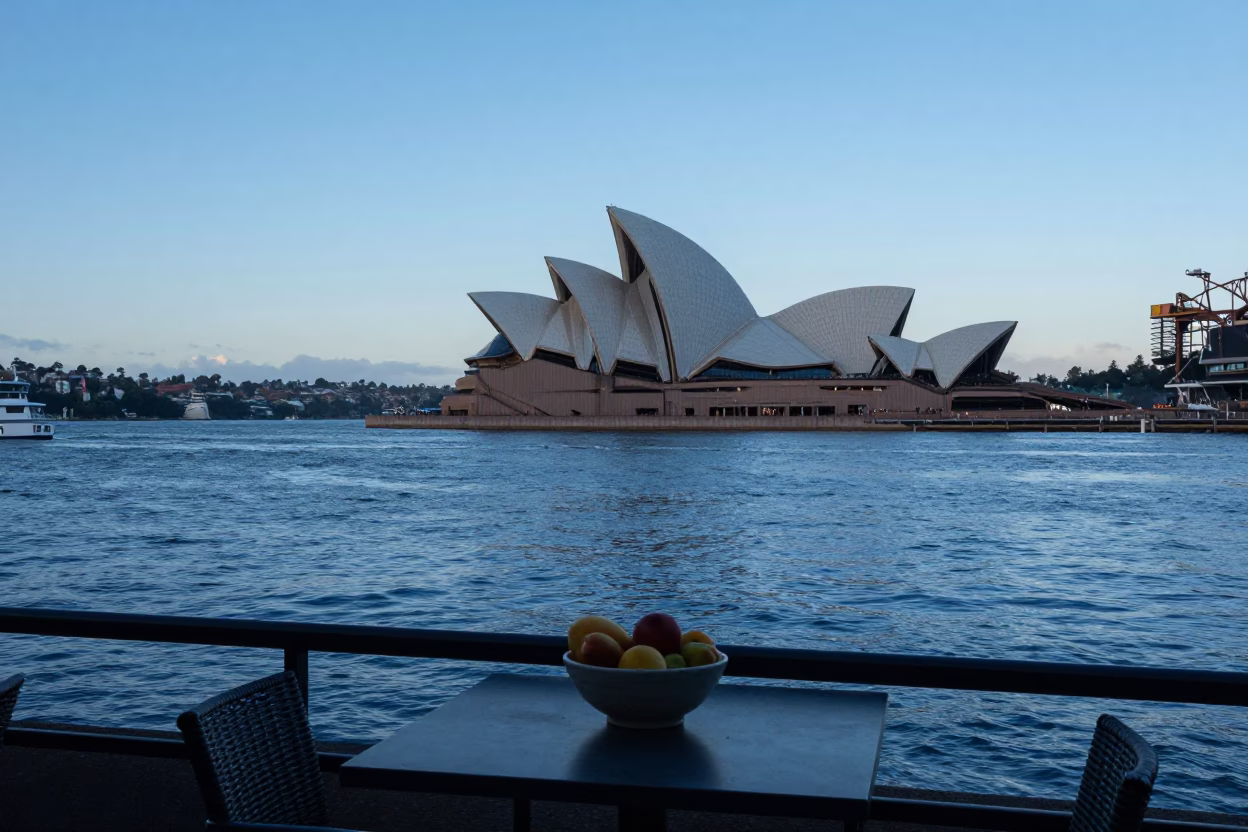 Waterfront Scene in Sydney at Sunrise Light in in Sydney, New South Wales, Australia