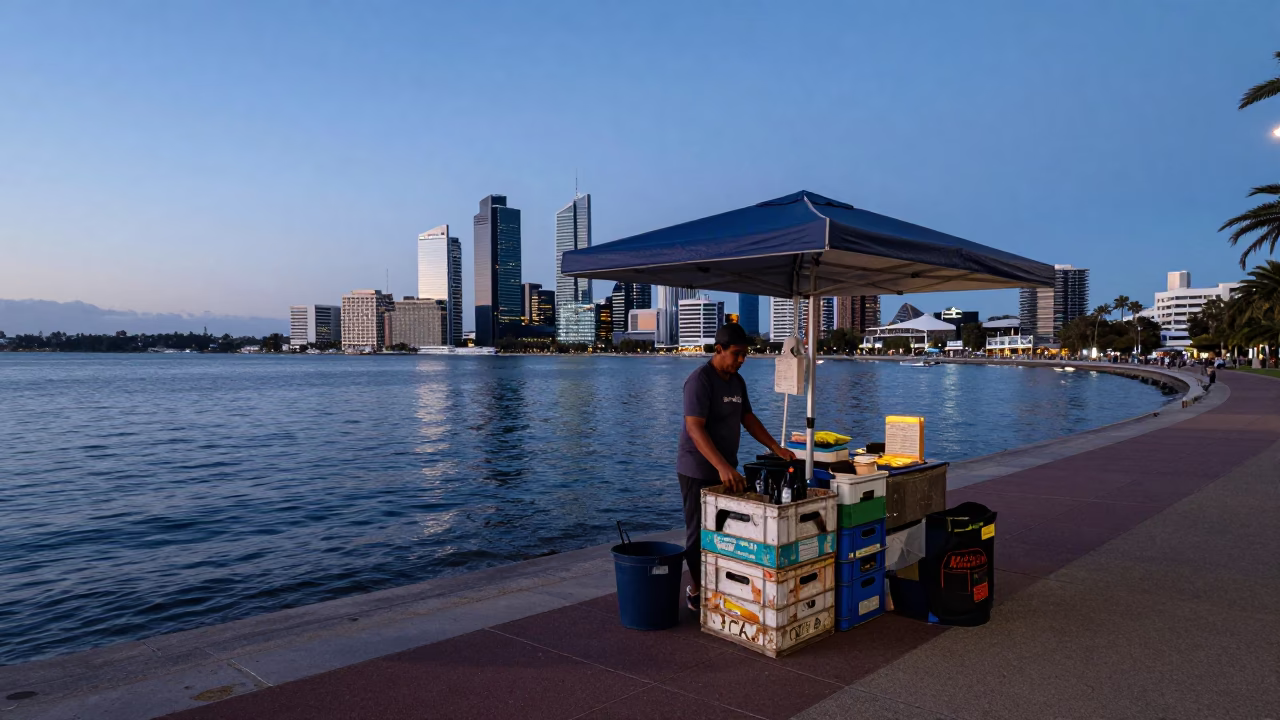 Waterfront Stall in Perth in in Perth, Western Australia, Australia