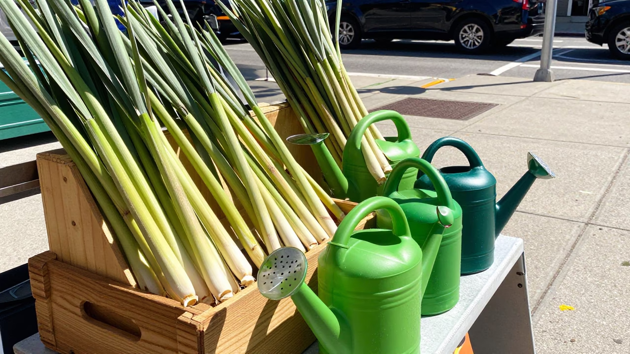 Watering Cans in Chicago at Bright Midmorning Light in in Chicago, Illinois, United States