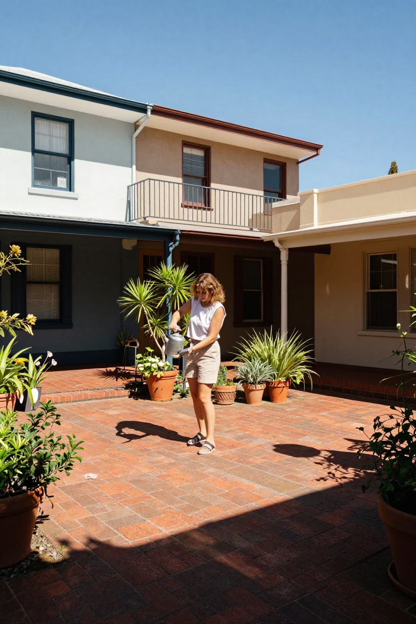 Watering Plants in Adelaide in in Adelaide, South Australia, Australia