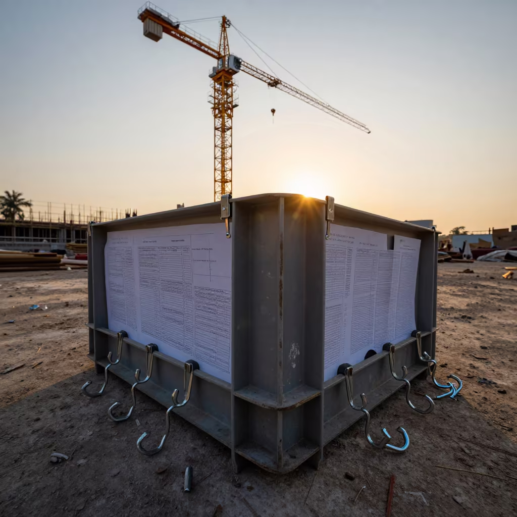 Waterproofing Termination Bar Under Tower Crane in Dhaka in beneath a tower crane on open ground in Dhaka