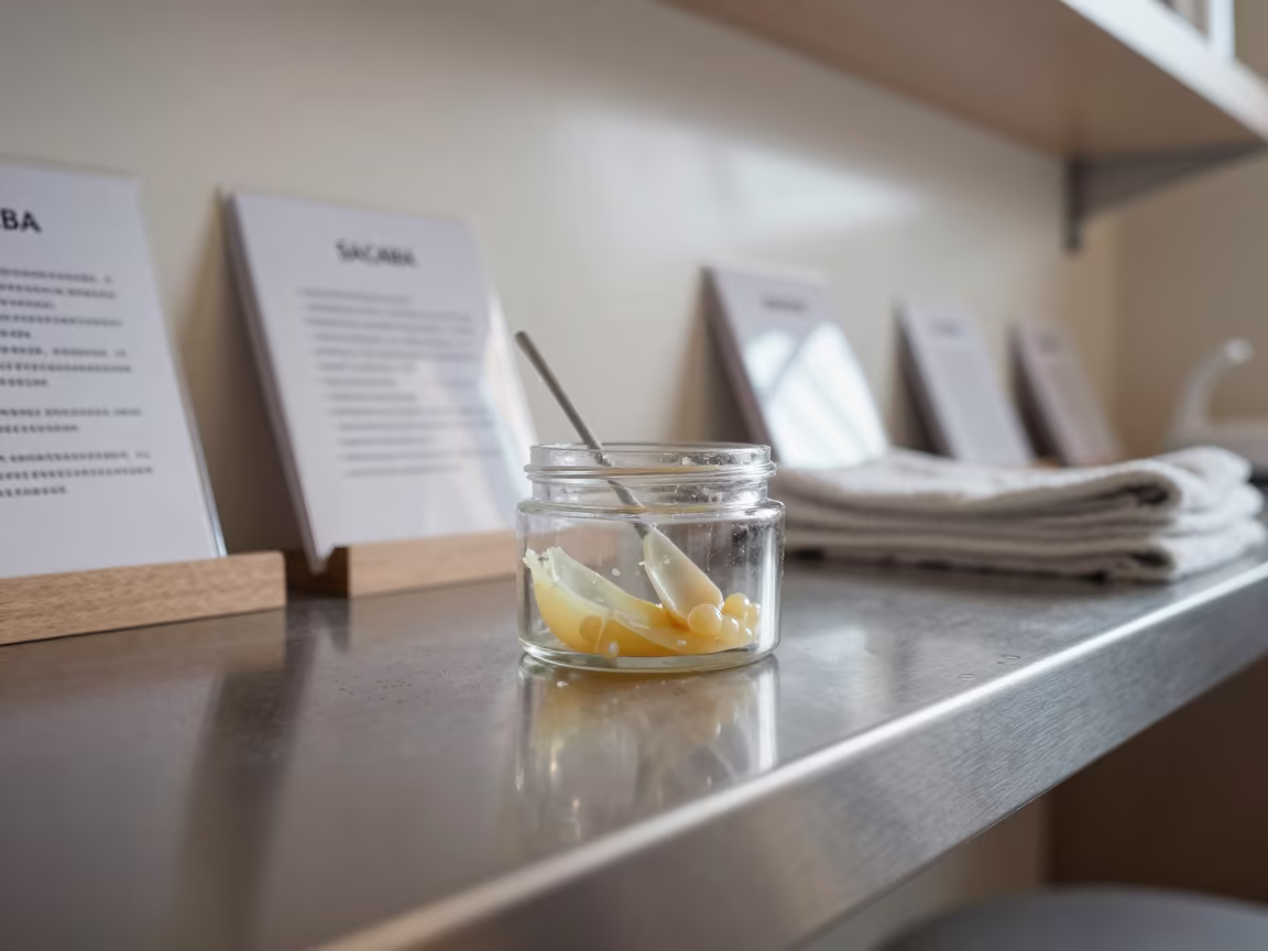 Wax Bead Scoop Jar Nail Studio Sacaba in inside a nail studio in Sacaba