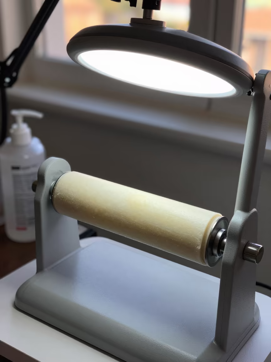 Wax Roll Holder Mirror Task Light Cape Town in inside a skincare treatment room in Observatory, Cape Town