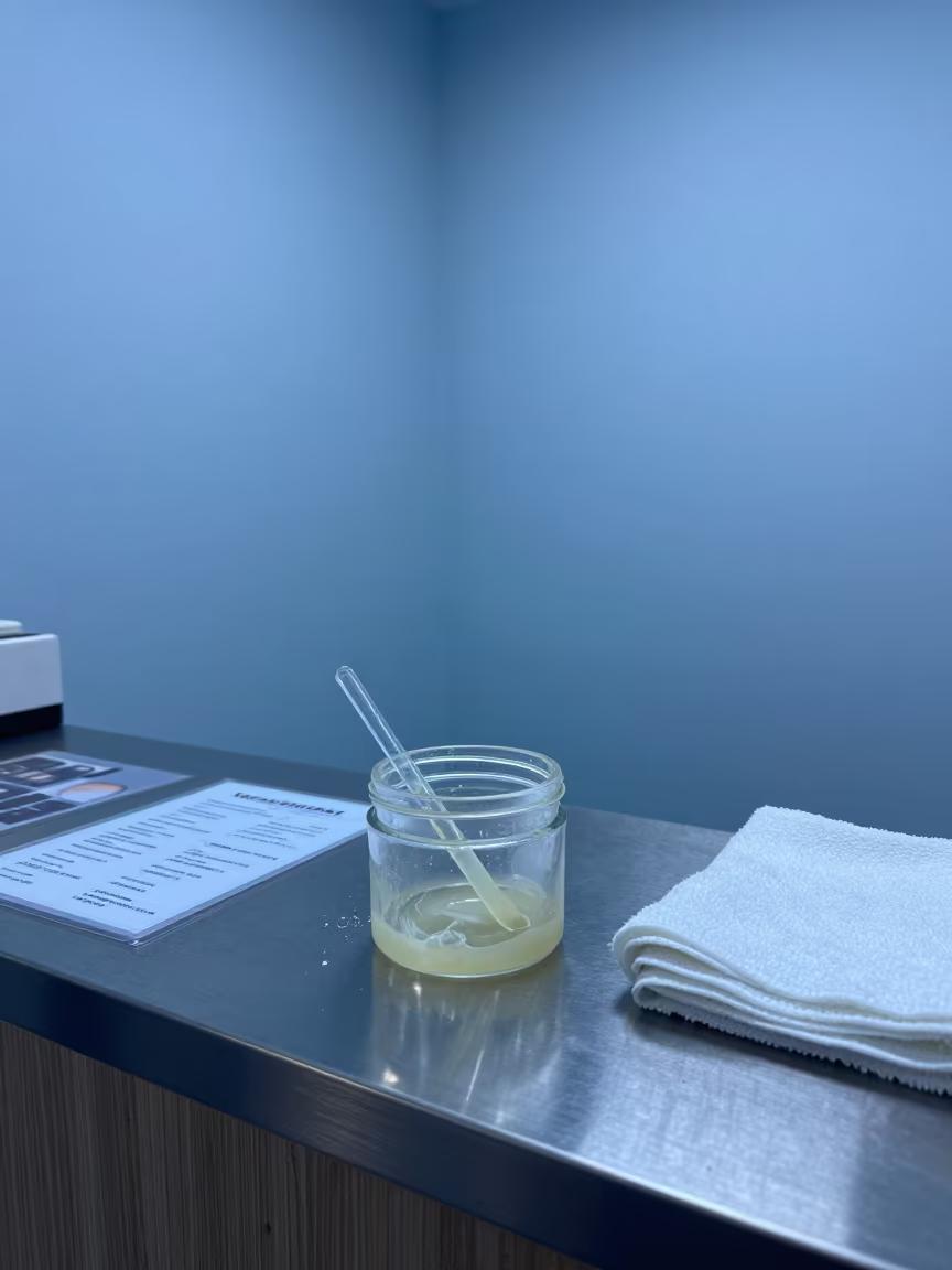 Wax Scoop Jar in Larache Nail Studio Twilight in inside a nail studio in Larache