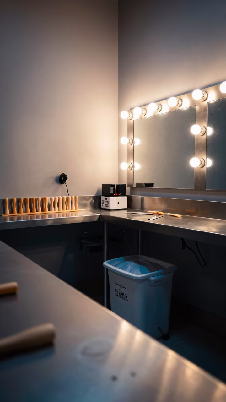 Waxing Room Night Glow with Dust and Tools in inside a skincare treatment room near Belo Horizonte