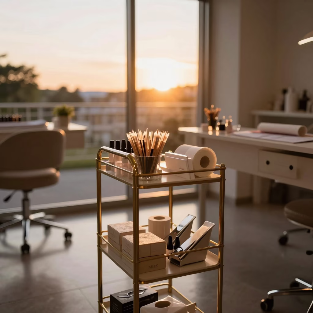 Waxing Station Sunset Glow Pali Nail Studio in inside a nail studio in Pali
