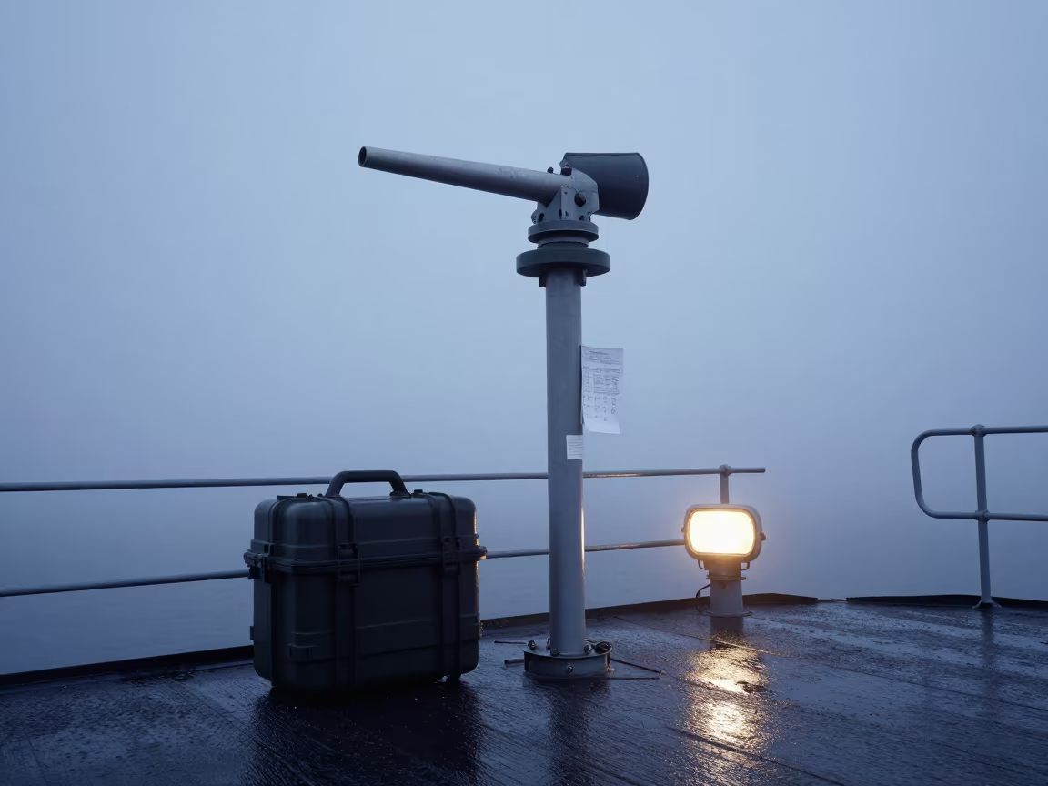 Weather Station Anemometer on Naval Deck in on a naval deck in rough wind in Cameroon