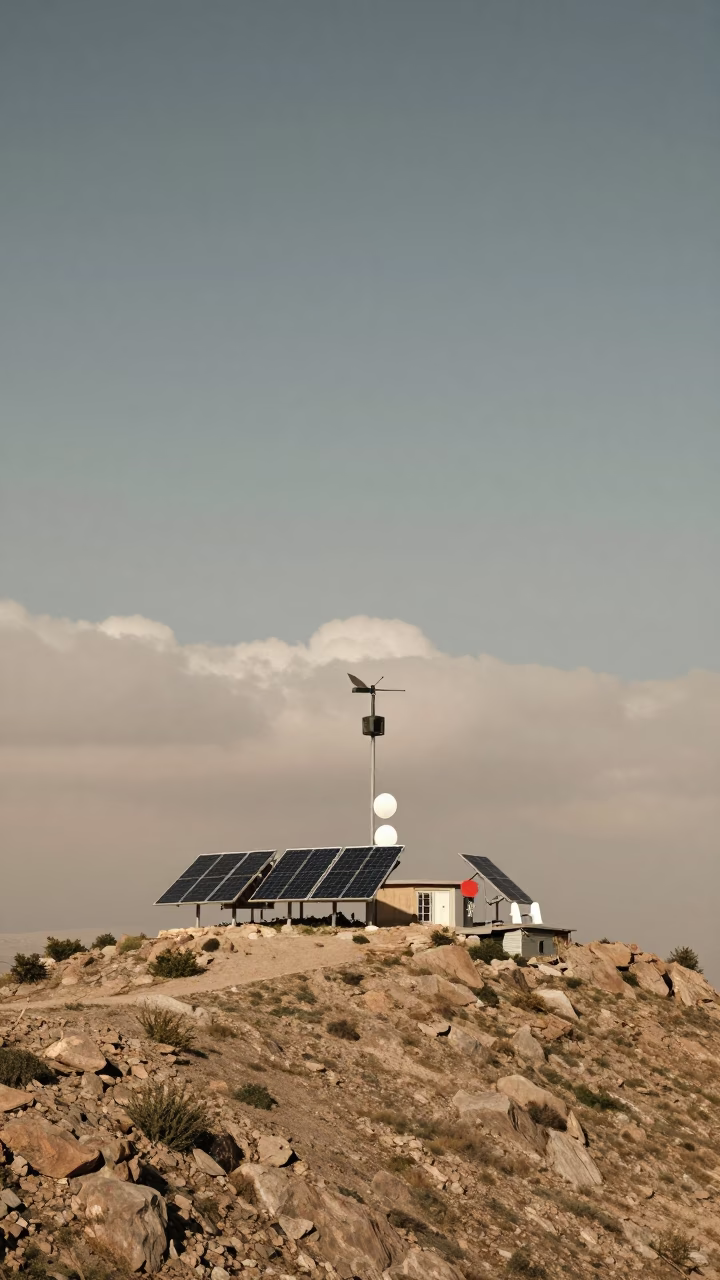 Weather Station on Diyarbakır Mountain Ridge in in Diyarbakır
