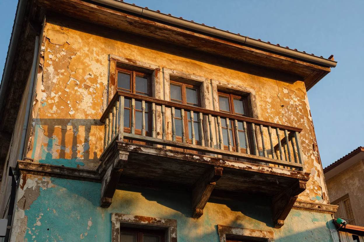 Weathered Balcony in Izmir in in Izmir, Turkey