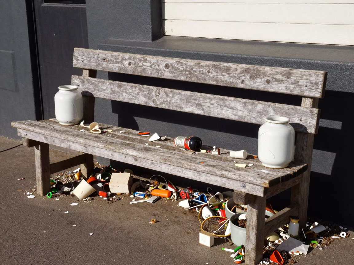 Weathered Bench in Sydney in in Sydney, New South Wales, Australia