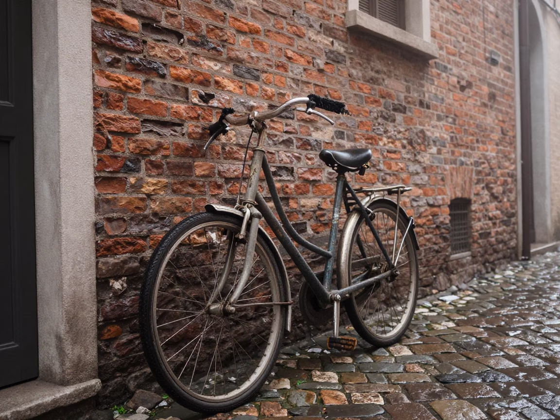 Weathered Bicycle in Milan in in Milan, Italy