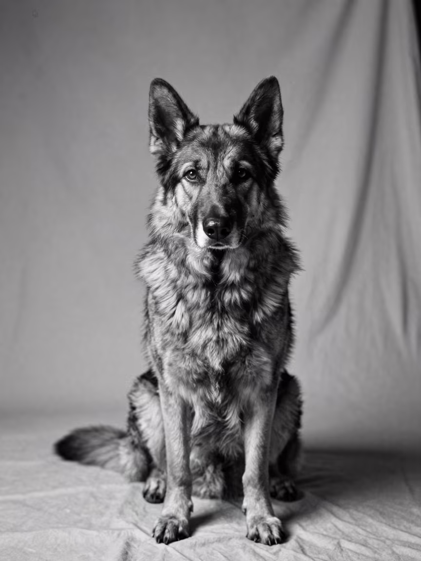 Weathered Bohemian Shepherd Portrait Near Lashkar Gah in in a quiet portrait studio with a plain backdrop and eye-level framing near Lashkar Gah