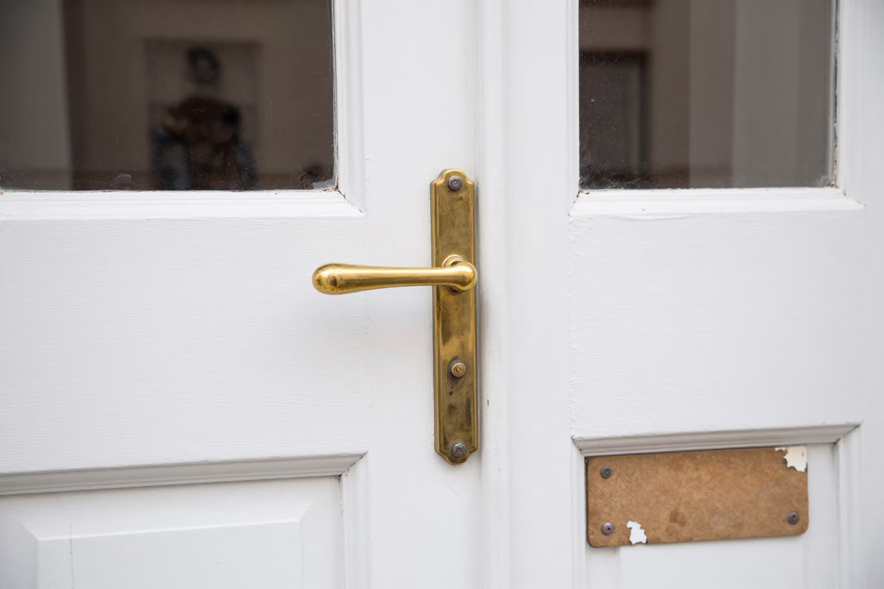 Weathered Brass Door Handle in Madrid in in Madrid, Spain