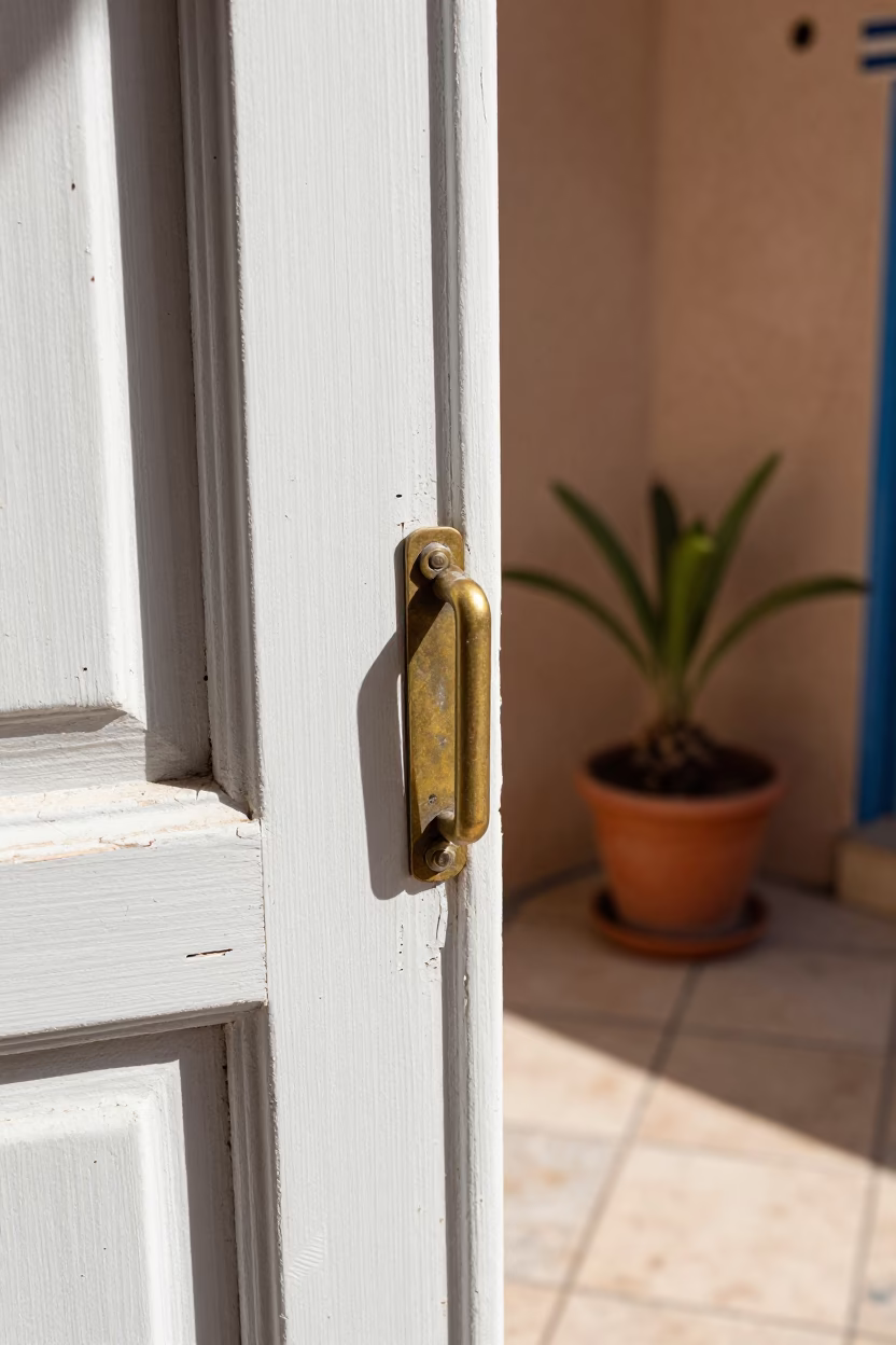 Weathered Brass Latch in Casablanca in in Casablanca, Morocco