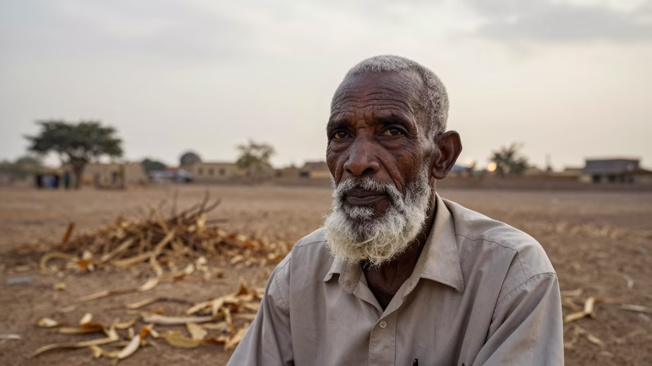Weathered Captain Portrait in Khartoum Dry Season in in Khartoum