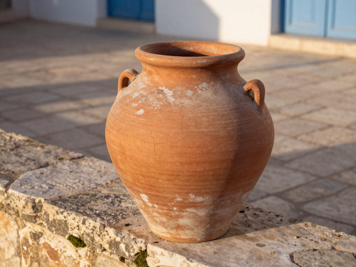 Weathered Clay Pot in Tunis in in Tunis, Tunisia