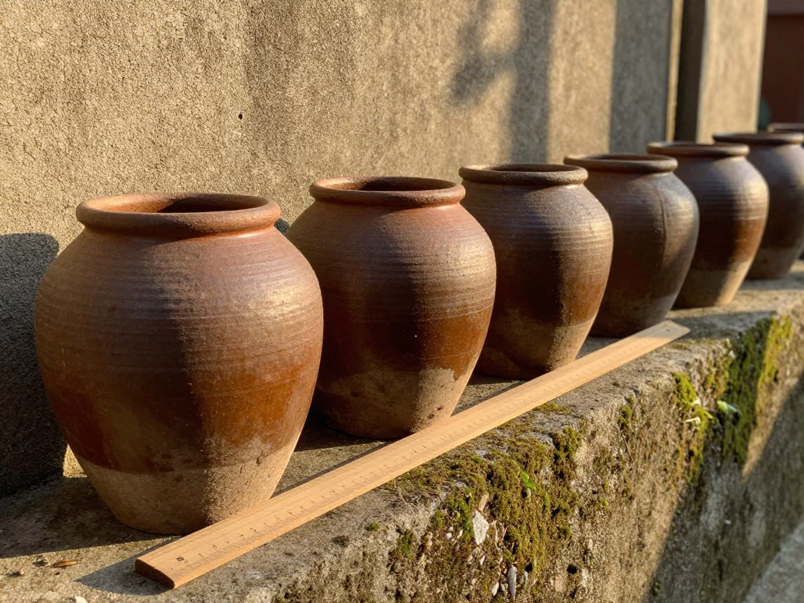 Weathered Clay Pots in Tainan in in Tainan, Taiwan