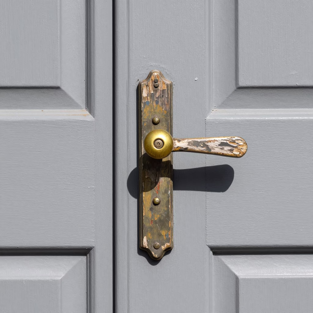 Weathered Door Handle in Seattle in in Seattle, United States