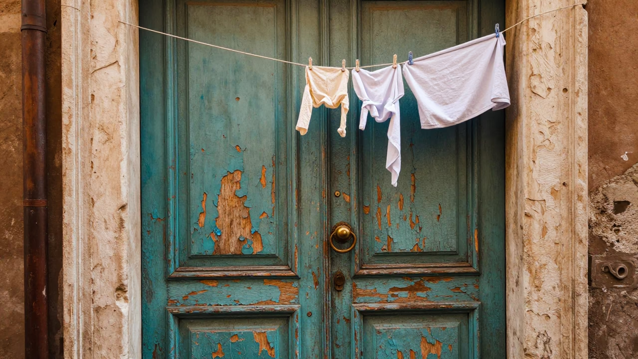 Weathered Door in Rome in in Rome, Italy