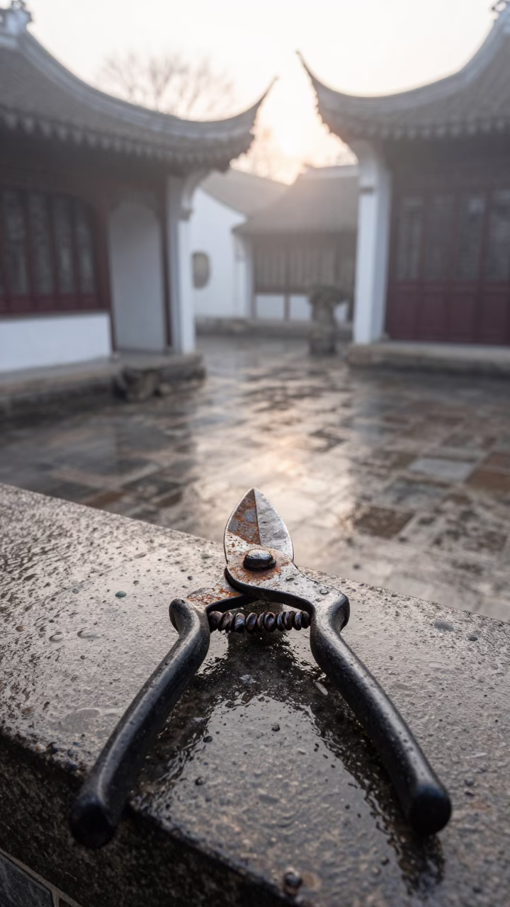 Weathered Garden Shears in Shanghai in in Shanghai, China