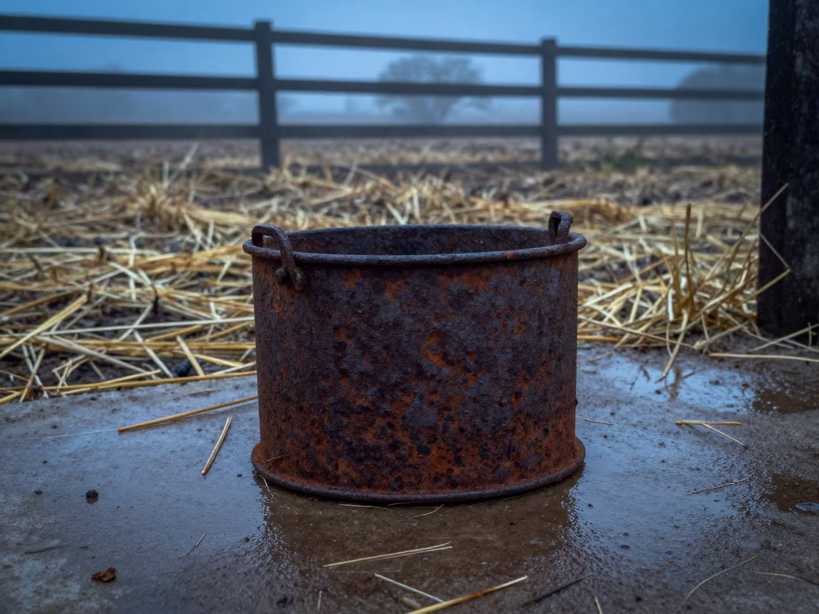 Weathered Gasket Tin on Mexican Ranch Ground in inside a ranch corral in Mexico