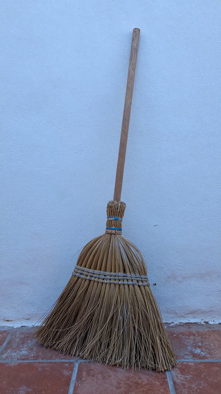 Weathered Hand Broom in Essaouira in in Essaouira, Morocco