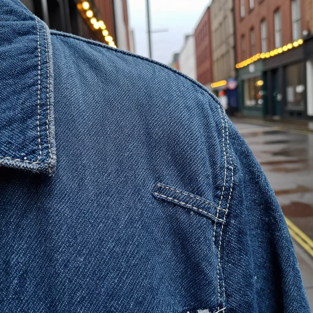 Weathered Indigo Denim Detail Belfast Street in in Belfast