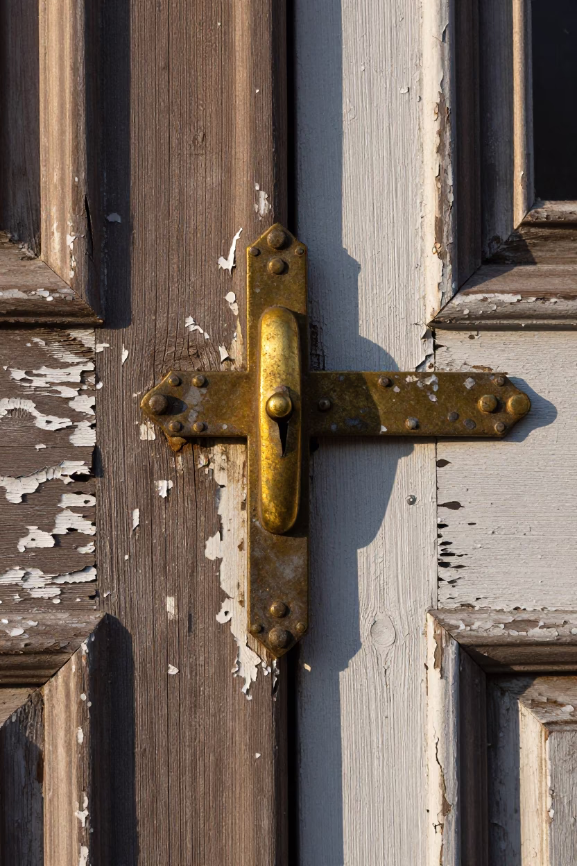 Weathered Iron Deadbolt in Krakow in in Krakow, Poland
