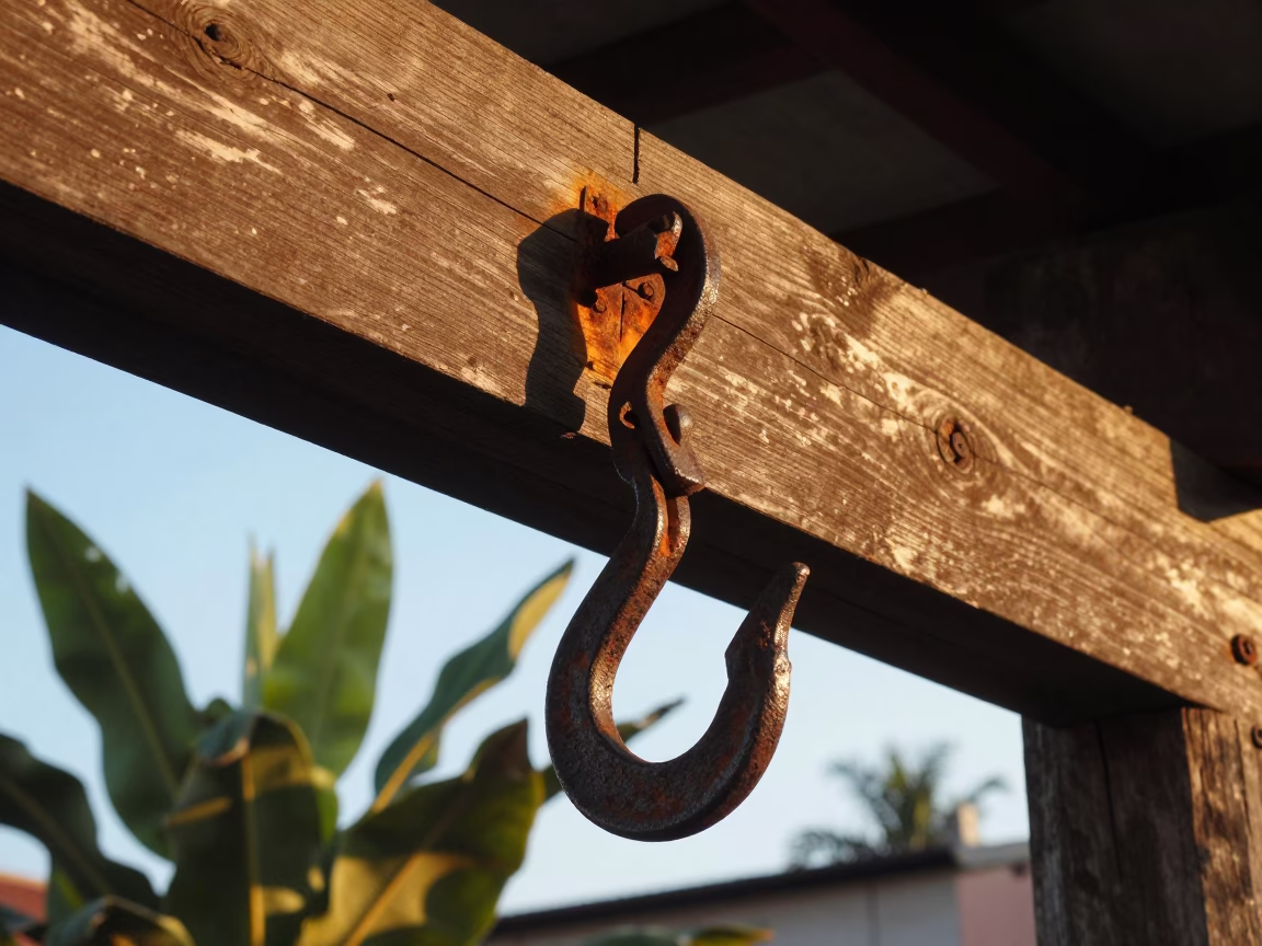 Weathered Iron Hook in Medellin in in Medellin, Colombia