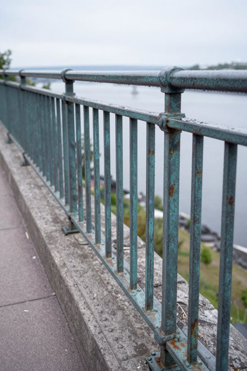 Weathered Iron Railing in Quebec City in in Quebec City, Canada