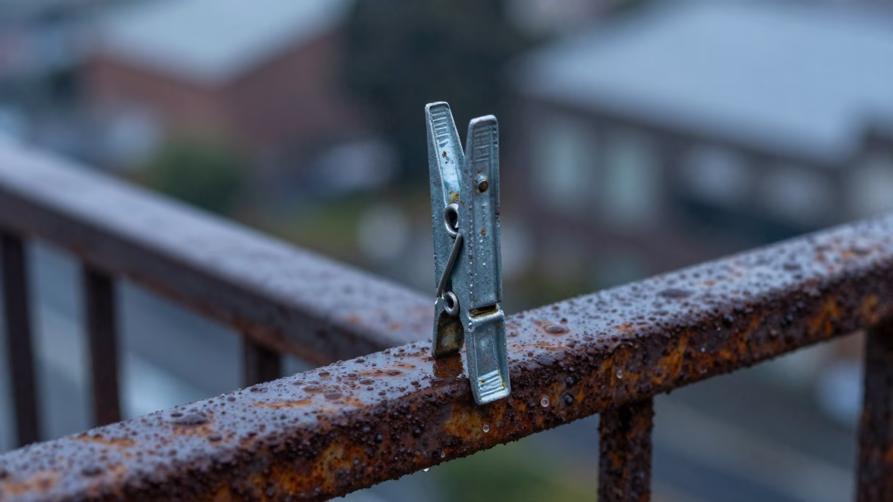 Weathered Laundry Pin in Christchurch in in Christchurch, New Zealand