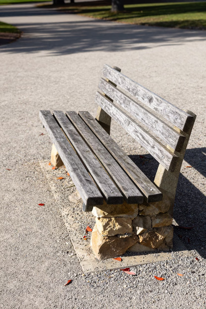 Weathered Park Bench in Perth in in Perth, Australia