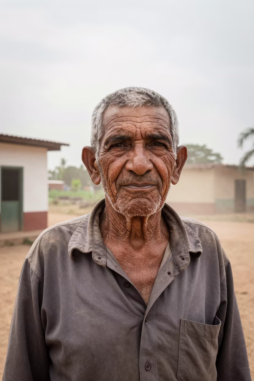 Weathered Face of Retired Rum Distiller in Venezuela in near Los Teques