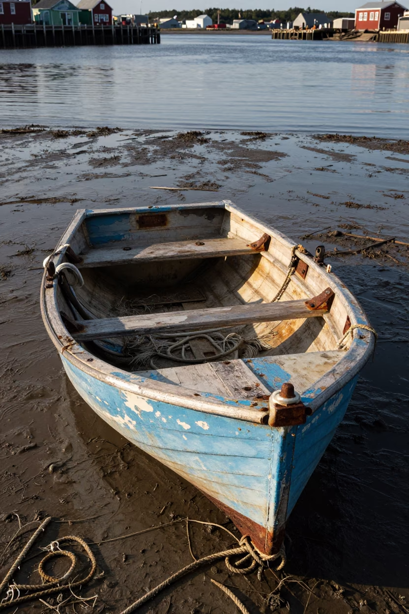 Weathered Rowboat in Halifax in in Halifax, Canada