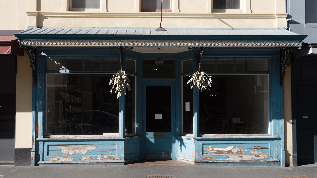 Weathered Shopfront in Hobart in in Hobart, Tasmania, Australia